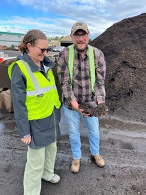 Finished product at Cedar Grove Composting with Chair Dunn