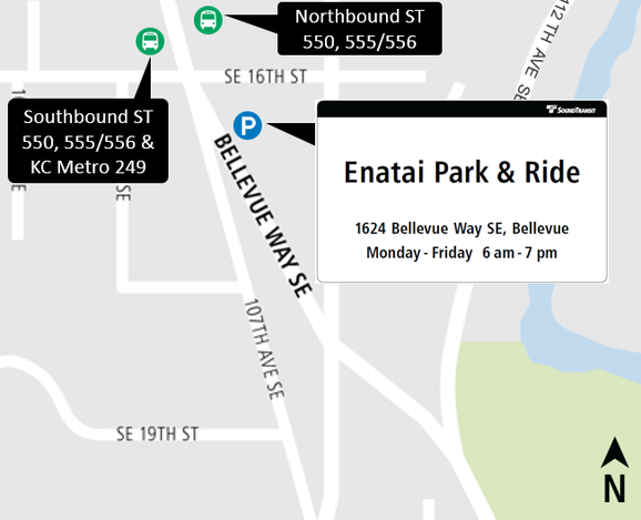 Map of Enatai Park & Ride