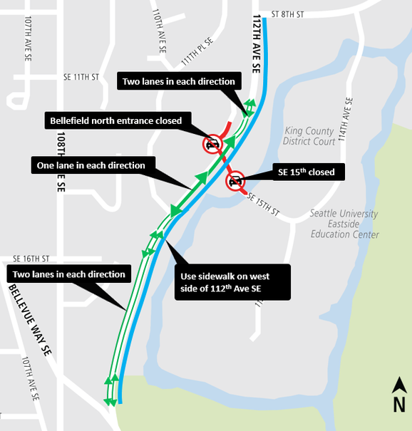 Map of 112th Ave SE bypass August 2018