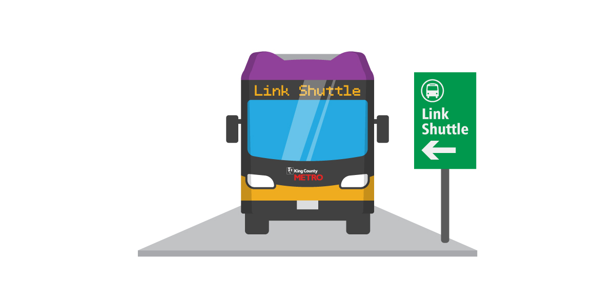 Link shuttle bus graphic.
