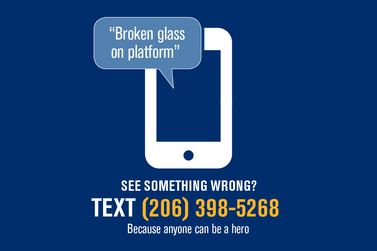 Graphic for texting security. See something, say something.