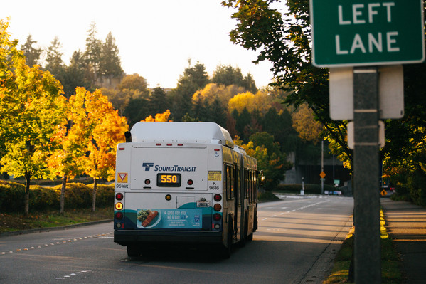 Sound Transit Express bus 550 on the road. 