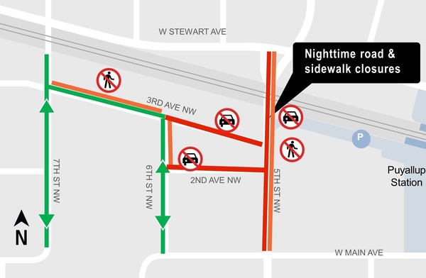 Construction map for 5th Street Northwest
