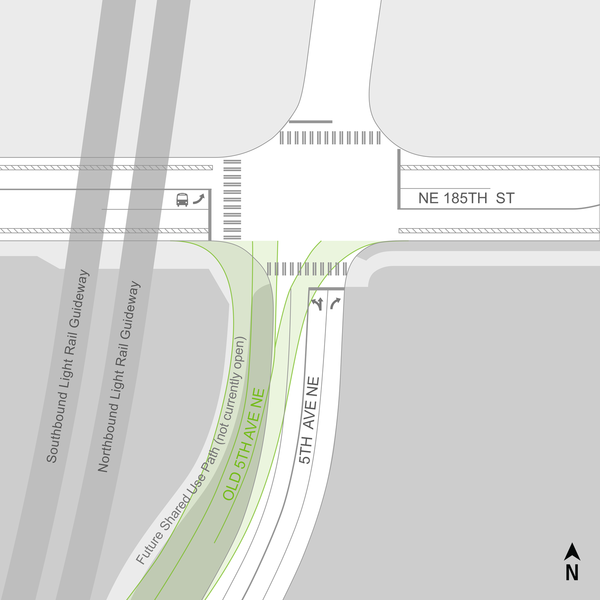 Construction map for 5th Ave Pedestrian Path re-opening, Lynnwood Link Extension