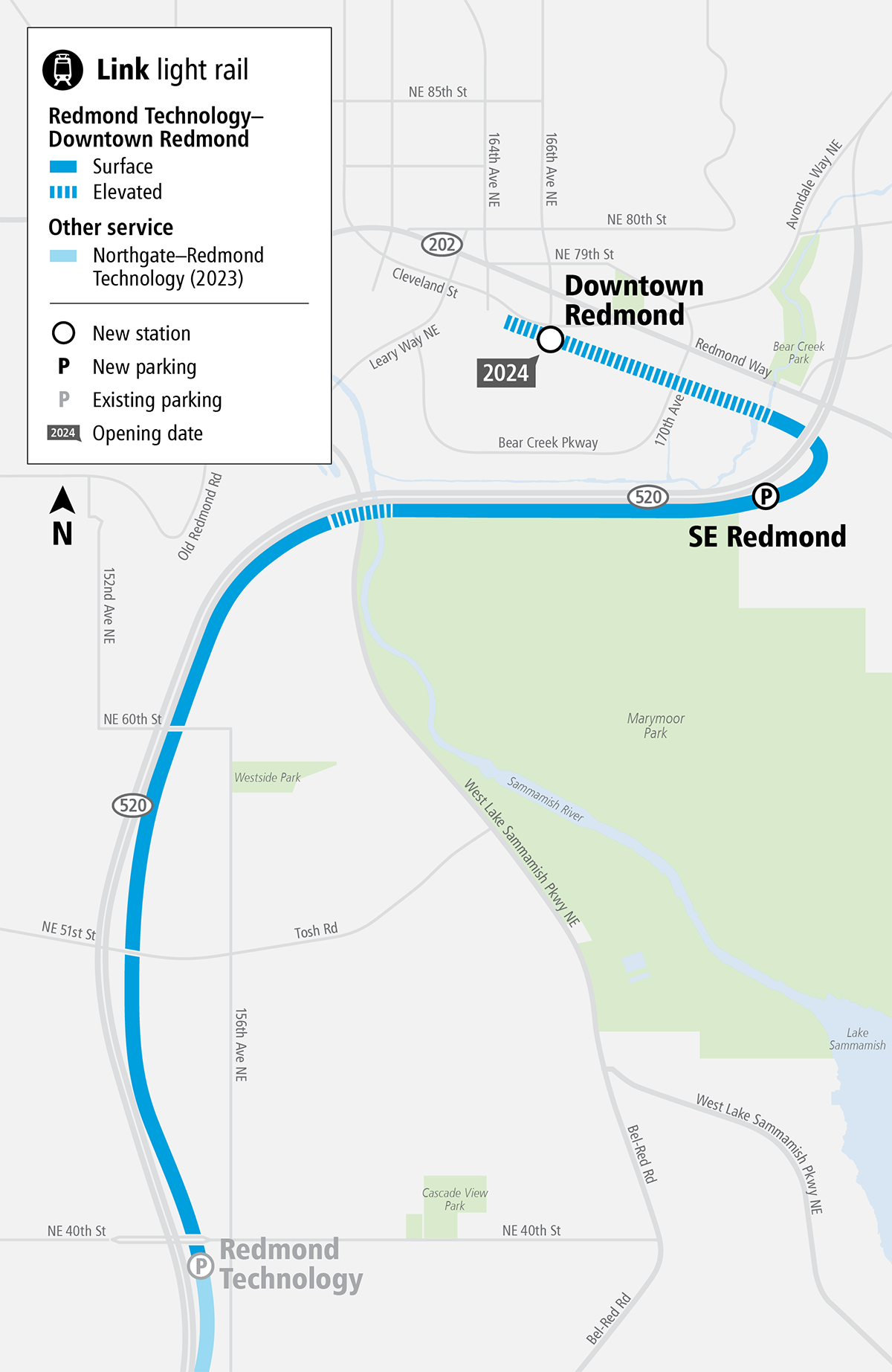 Web map for Redmond Link Extension Project