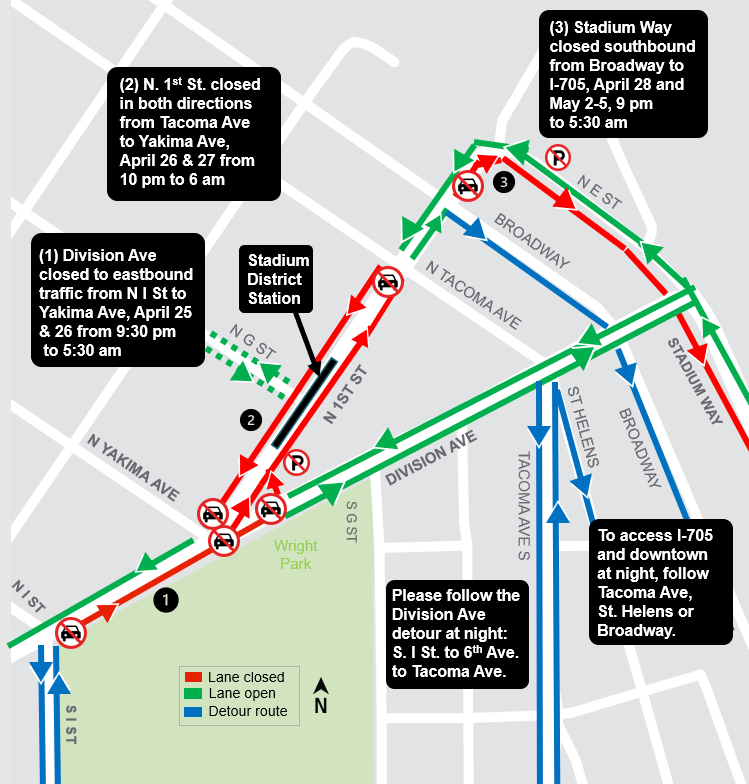 Map of construction and traffic restrictions