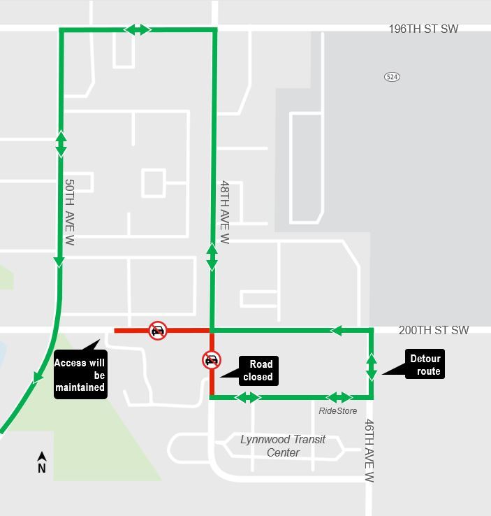 200th and 48th Detour Map