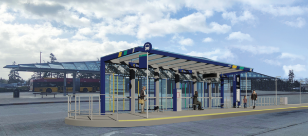 Rendering of the Burien Transit Center Stride station