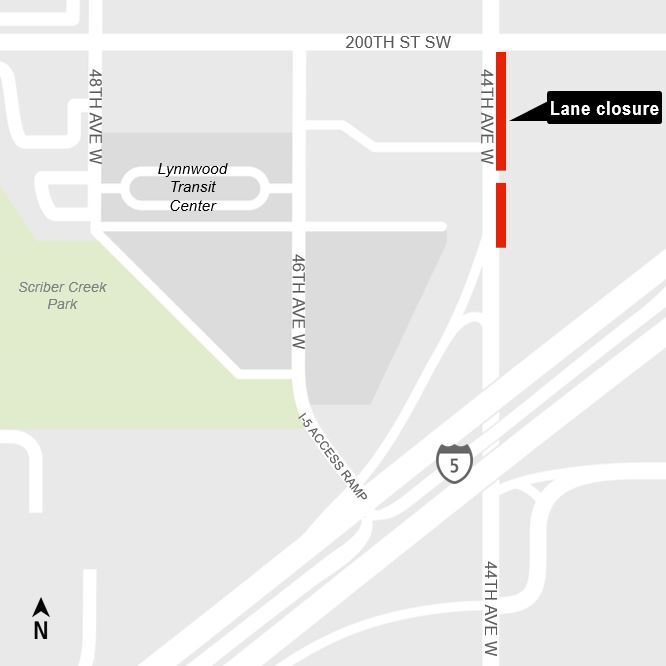 44th ave w lane closure