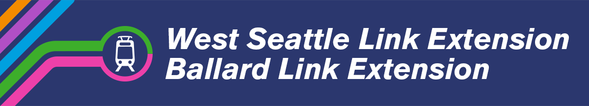 Email banner showing separated projects for West Seattle Link and Ballard Link Extensions