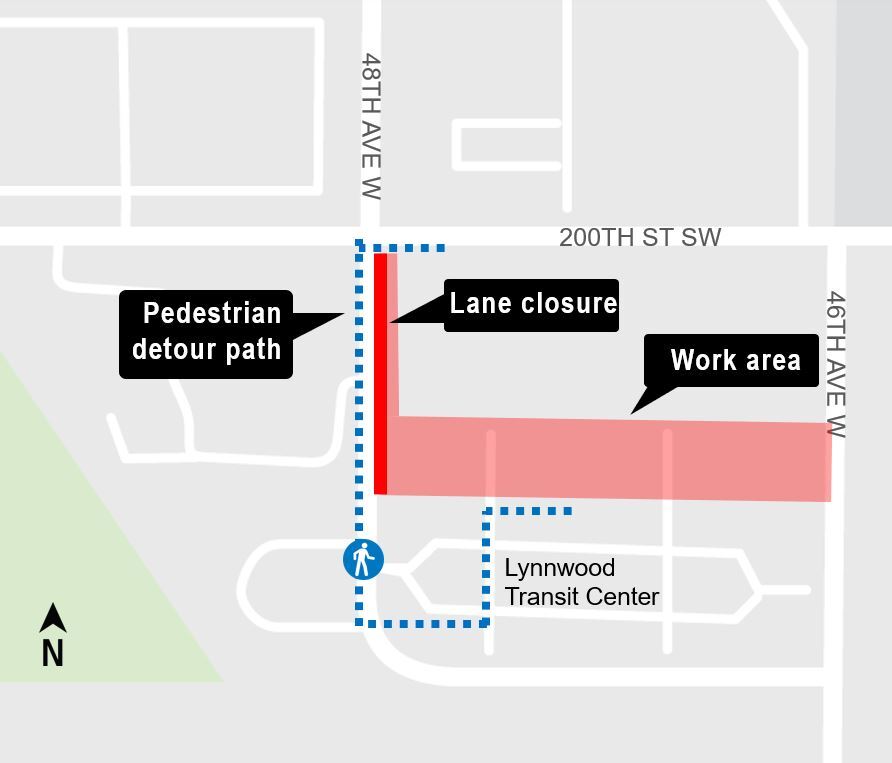 48th pedestrian detour