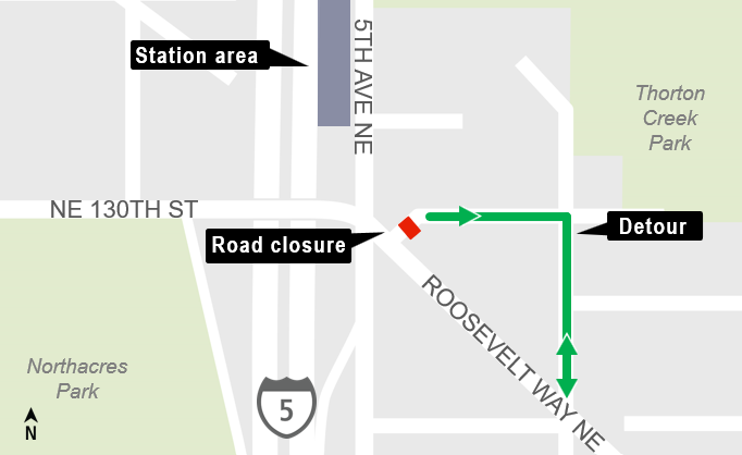 Map of road closure and the detour route.