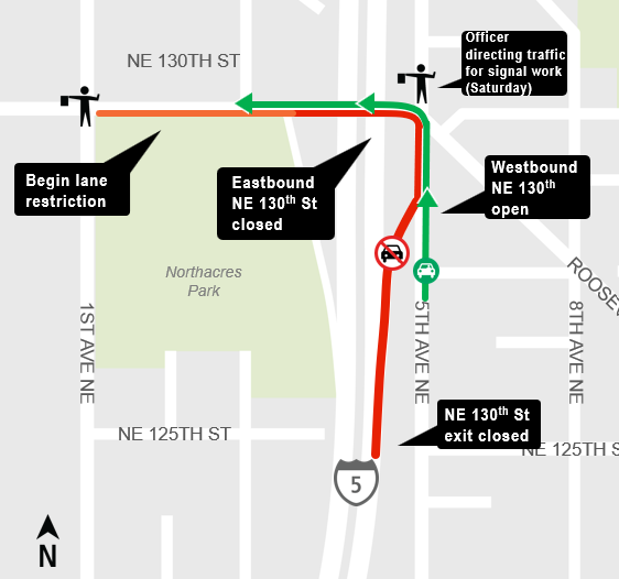 Map of lane restriction and signal work