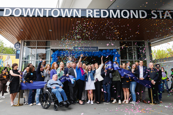Local community leaders celebrate the grand opening of Downtown Redmond Station