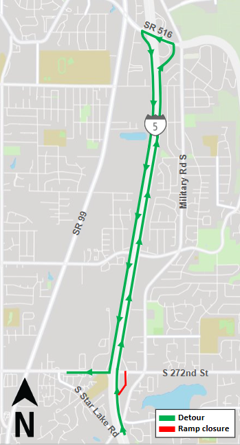 Map of closure and detour. Read content above for details.
