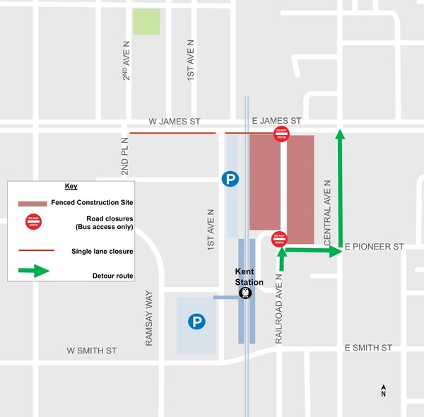 Map of closure of W James St and detours. Read content under each heading for more information. 