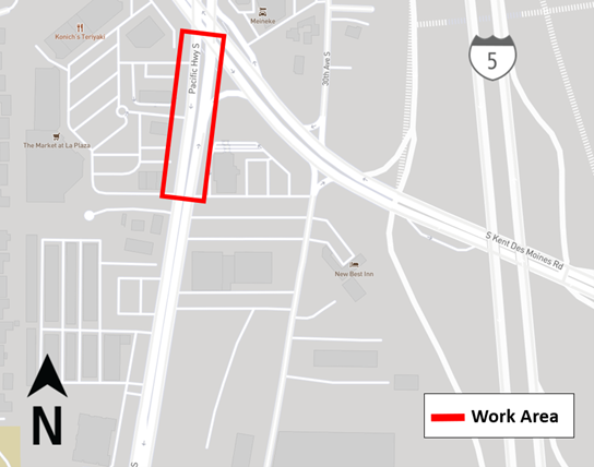Map showing area where work is taking place. Read content under headings for more information.
