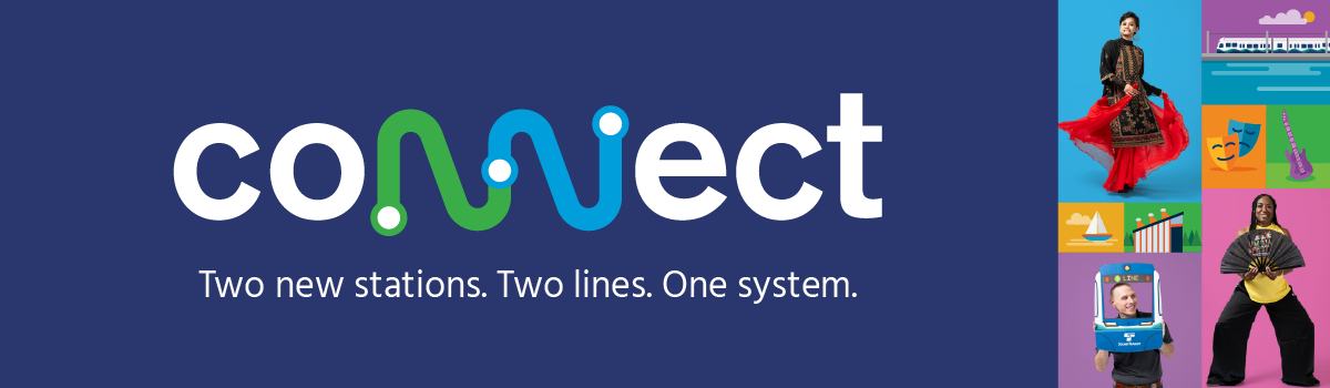 Crosslake connection header that says Connect along with images of people being playful. 