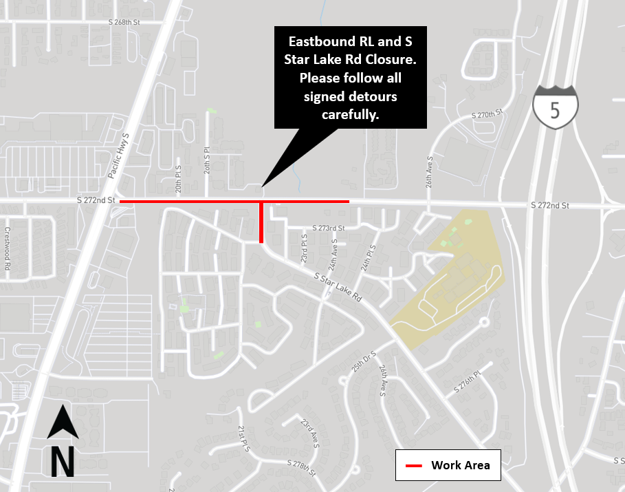 Map depicting closure