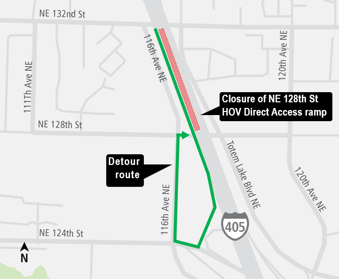 Map of closure and detour.