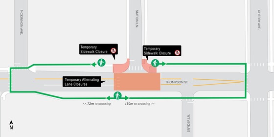 Map of closure and detour.
