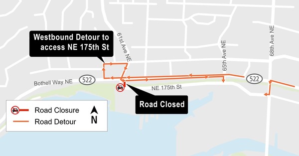 Map of closure and detour.