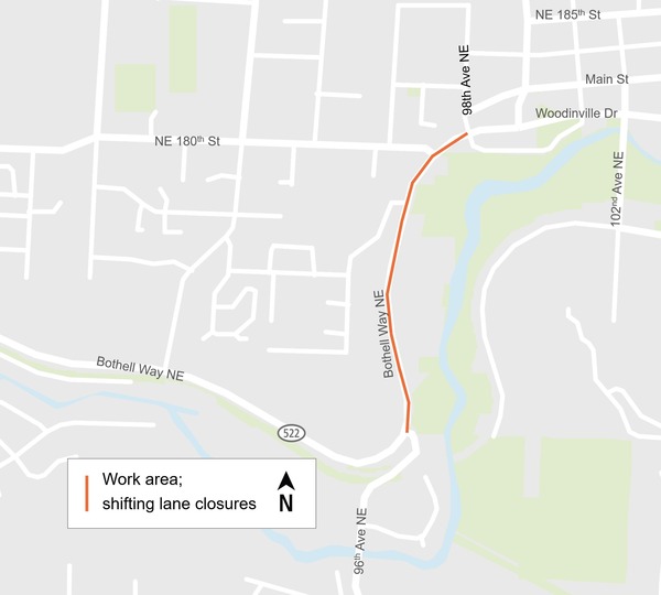 Map of lane closure