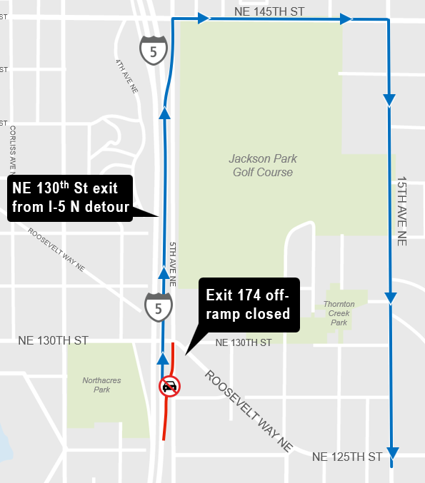 Map of off-ramp closure.