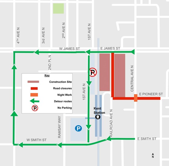 Map of closure and detour.