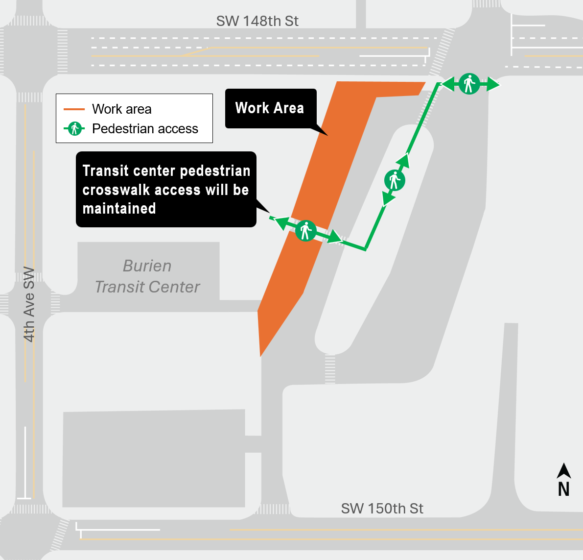 BTC Ped access map station only