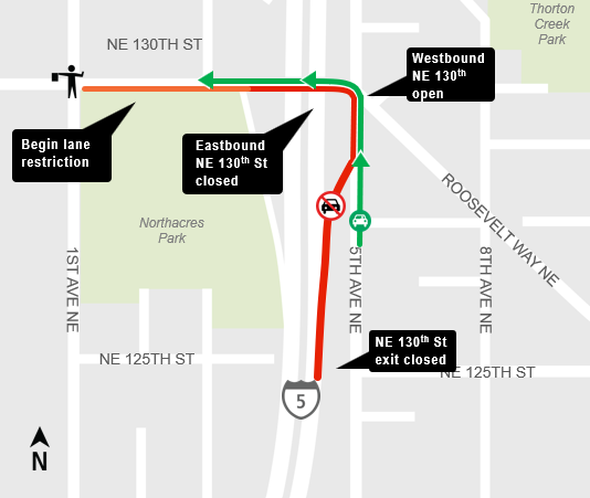 Map of closure and detour