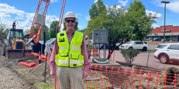 Senior Civil Engineer Glenn Ritter at construction site