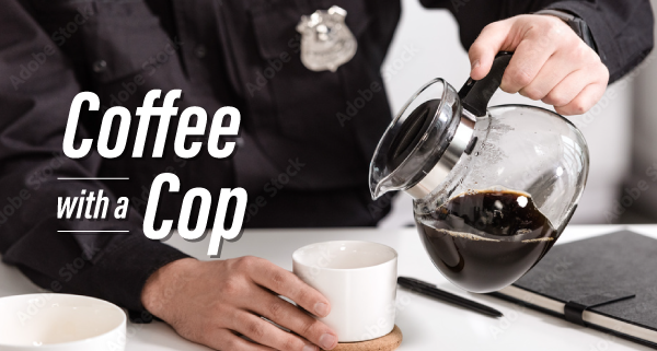 Cop pouring a pot of coffee into a mug