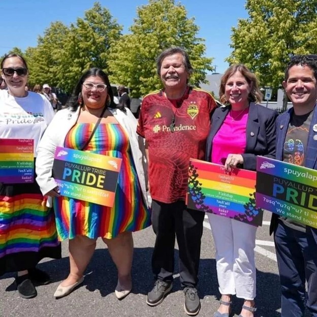 From left to right: Puyallup Tribal Council Member Annette Bryan, CM Diaz, Puyallup Chairman Bill Sterud, CM Rumbaugh, County Council Chair Ryan Mello