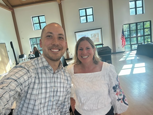 With Metro Parks Commissioner Michael Liang at a Metro Parks Commission meeting hosted at The Center at Norpoint. 