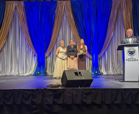 At the City of Destiny Awards 2023, with Lauren Scheidt-Padron, Environmental Sustainability award recipient.