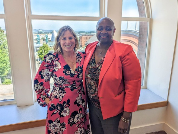 CM Rumbaugh with UW-T Chancellor Shelia Edwards Lange, Ph.D.