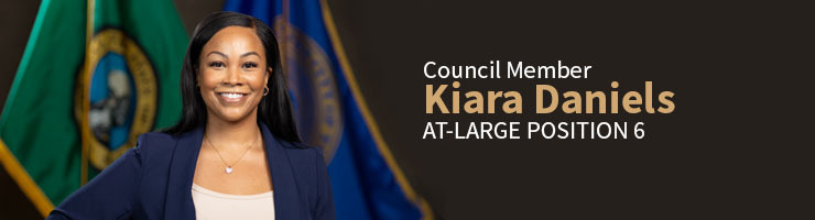 Web banner for Council Member Kiara Daniels