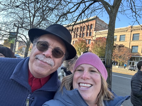 CM Rumbaugh and Michael Mirra outside 