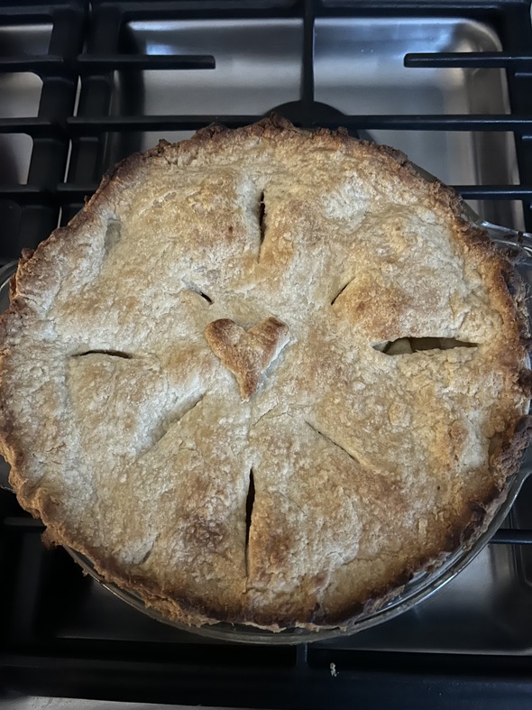 An apple pie on Mother’s Day. My first apple pie I have made this year! 