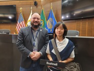 CM Bushnell and Luca Nguyen in Council Chambers