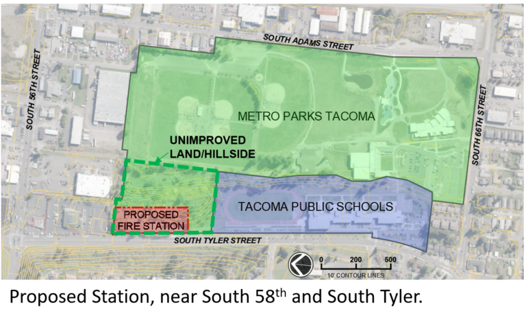 Map of new fire station location 
