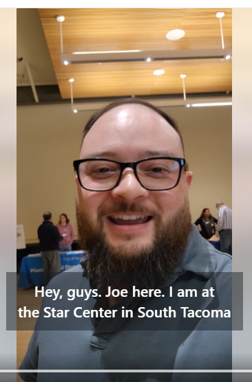 Screen shot of CM Bushnell video at OneTacoma outreach event