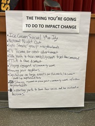 A list of items civic summit participants committed to doing