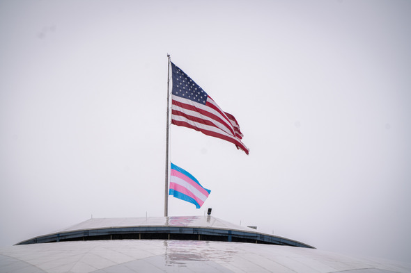 Transgender flag raised over Tacoma Dome