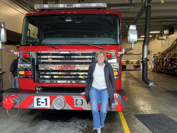 CM Rumbaugh in front of E-1