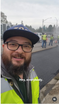 Screen shot of CM Bushnell at a construction site