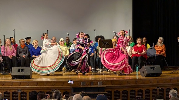 Dance performance at 2026 Rally for Peace and Welcoming 