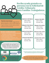 Spanish flyer about Working Families Tax Credit.