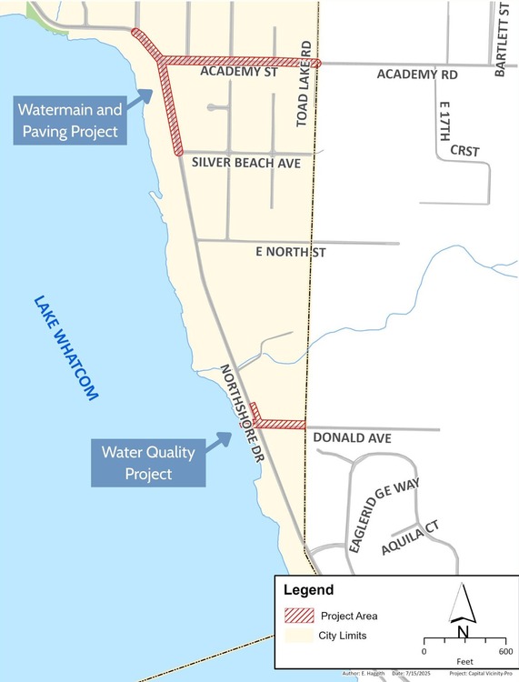 Donald & Northshore Construction Map